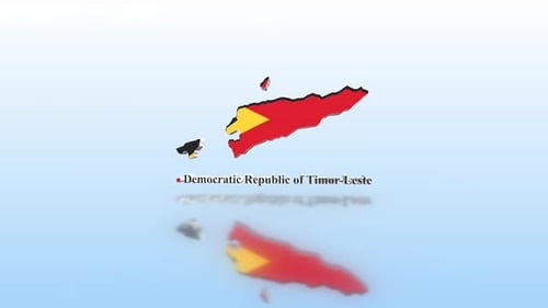 East Timor Map With Flag
