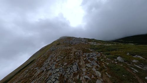 Fog Aerial Top View of Mountains Beautiful Landscape Cloud Sky Carpathians Mountains Autumn