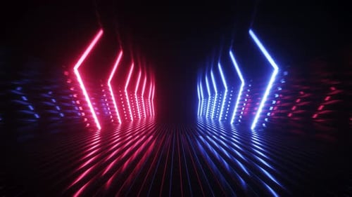 Futuristic Neon Tunnel Vj Background