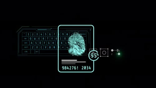 Futuristic HUD Fingerprint Scan Interface Animation