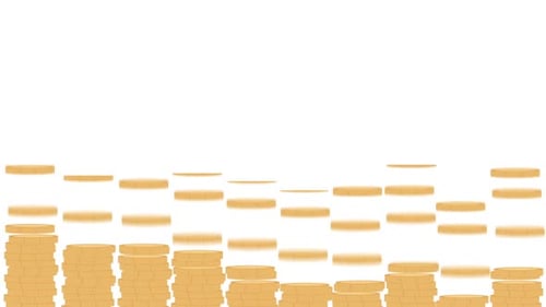 2D Golden Coin Falling
