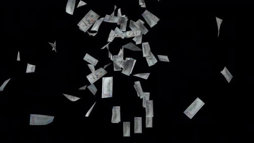 Wealth Cascade: Dynamic 4K Money Shower Animation with Gravity Effect