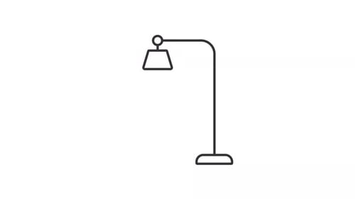 Ícone de linha de luminária de chão animado