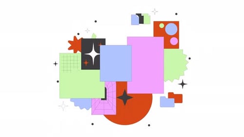Abstract pattern of positive vibes line 2D objects animation