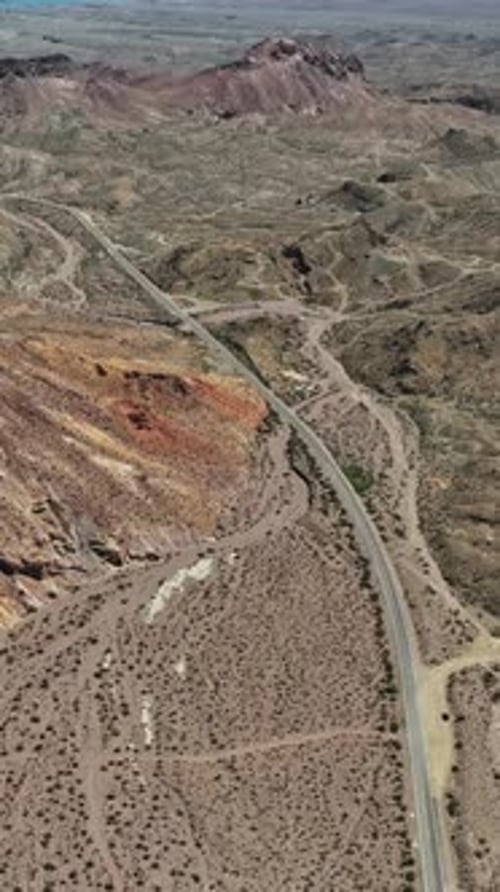 Aerial view of Nevada's rugged terrain and geological formations