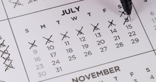 Crossing Out Days On Calendar