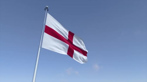 Realistic England Flag Waving in Slow Motion