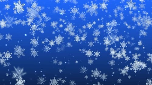 Elegant Animated Snowflakes Falling on Blue Winter Background