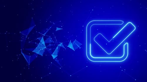 Plexus Background With Check Mark Icon Loop