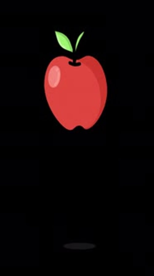 Apples Jumping On Alpha Channel Vertical