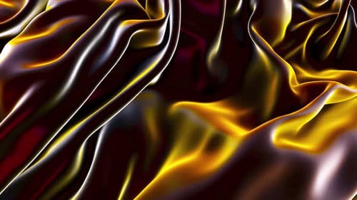 Fluid Golden Fabric Abstract Waves Motion Background