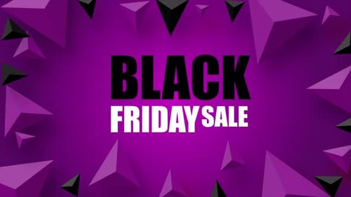 Black Friday Sale Text Reveal with Animated Geometric Shapes