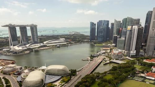 Singapore City Skyline From a High Vantage Point