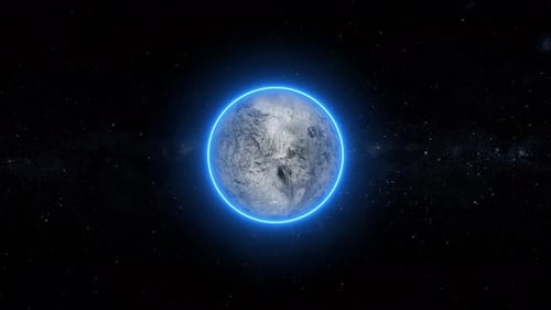 Moon Planet animation in space. 2167