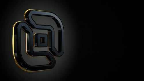 Luxury 3D Gold Black Abstract Logo Reveal Animation