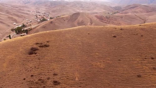 Aerial view of small mountain village