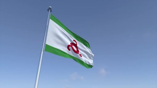 Realistic Flag Waving Against Blue Sky