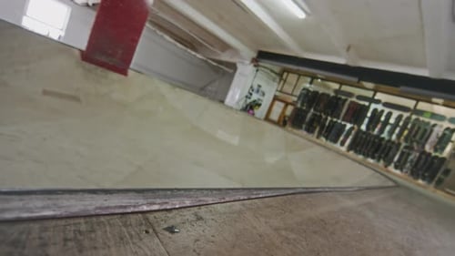 Girl Riding Skateboard on Ramp and Skating Bowl