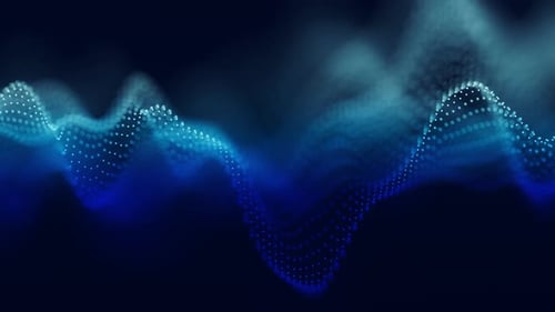 Audio Blue Waveform Digital Particle Motion Loop Background Abstract Music Dot Waves Equalizer