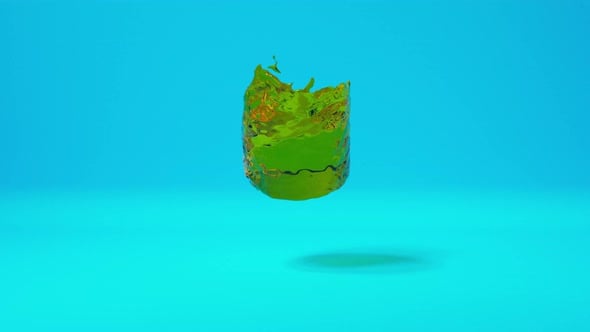Oil Fill Rotating Golden Barrel on Blue Background Oil Industry Concept ...