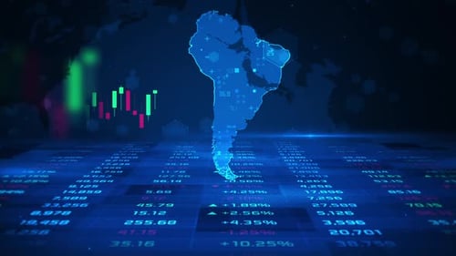 South America stock market and economic business growth