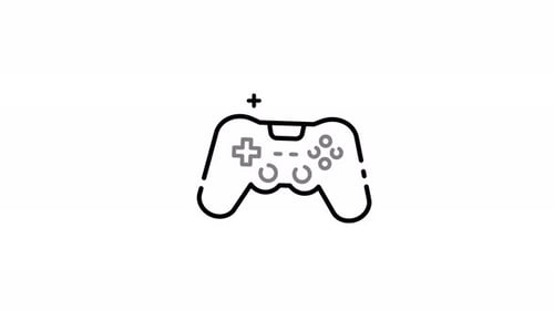 Animated Gaming Controller Line Icon Loop