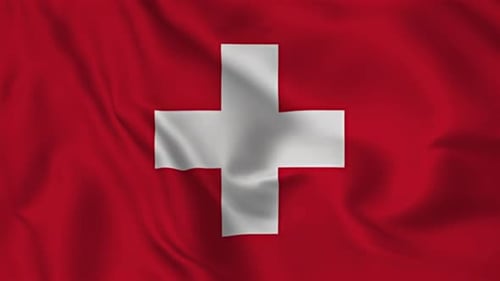 Waving Flag of Switzerland Realistic Fabric Motion Graphic