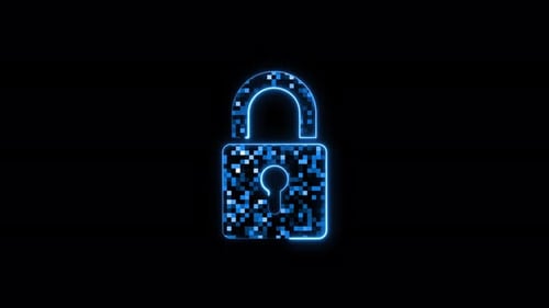 Hologramme HUD à affichage virtuel pour homme d'affaires Cybersécurité, sécurité des réseaux de données ou confidentialité des informations