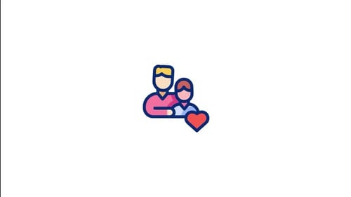 Animated Couple Icon with Heart Symbol for Relationships