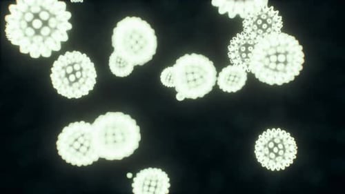 Abstract Glowing Cell Particles Science Background