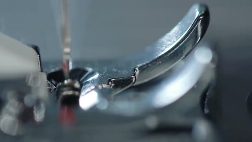 Sewing Machine in . Closeup of Part of Sewing Machine At