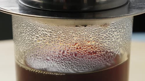 Close Up of Coffee Press Brewing