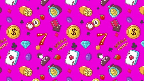 Animación de fondo de bucle con patrón continuo de casino en línea