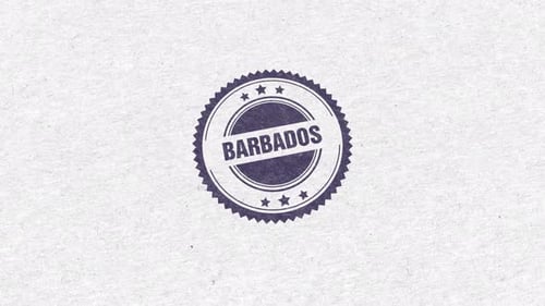 Barbados Golden Rubber Stamp