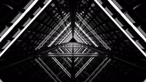 White Triangle Tunnel Background Loop