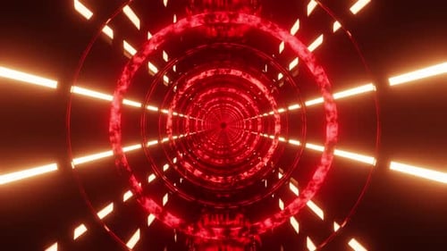Dark Red With Orange Lines Textured Rings Vj Loop Background