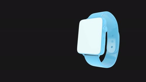 3D Animated Futuristic Smartwatch Device Screen Reveal