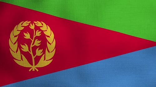 Eritrea National Flag Waving in the Wind
