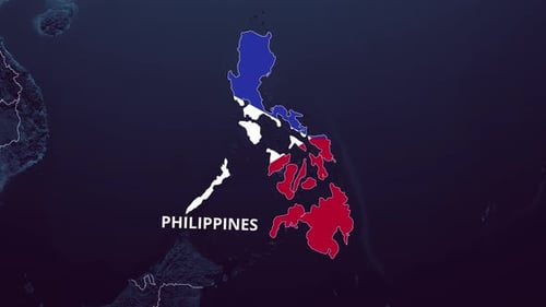 Philippines Map And Flag 4K