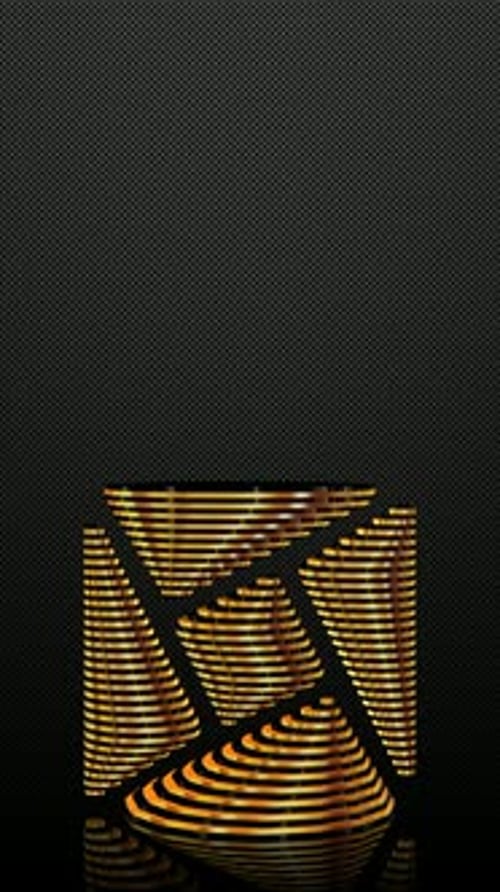 Vertical Background, Black and Gold Figure, Unique Design, 3D Render, Shape, Exclusive, Mirror