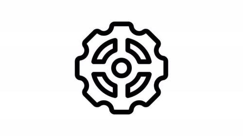 Animated Minimalist Gear Icon Rotation