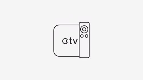 Line Art Drawing Animation of Apple TV and Remote Icon