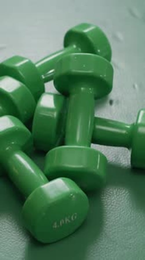 Light Dumbbells Lying on Gym Floor
