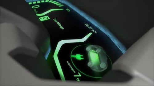 Modernes Armaturenbrettdisplay mit Batteriestatus