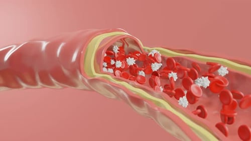 3D Animation of Blood Cells Flowing in a Blood Vessel