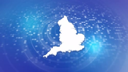 Digital Map Reveal Animation of England
