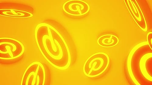 Animated 3D Glowing Pinterest Symbols Seamless Loop