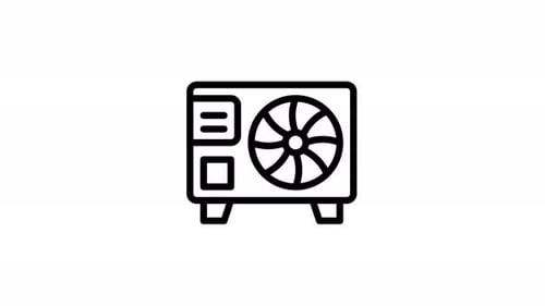 Air Conditioner Unit Icon with Rotating Fan Animation