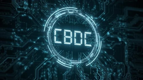 CBDC Central Bank Digital Currency Concept 3D Render Abstract Background