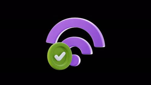 3D Animated WiFi Connected Success Icon